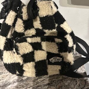 Vans Black and White Checkered Women's Bag drawstring close needs cleaning